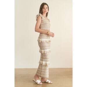 NEW Hersy Large Tiered Ruffle Top And Maxi Skirt Set